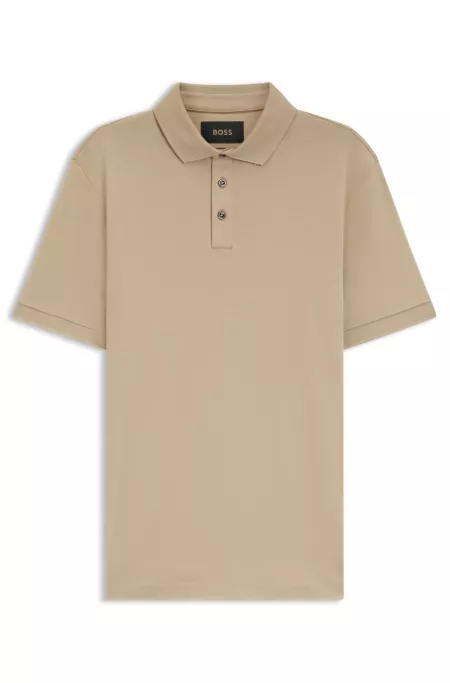 Regular-fit polo shirt in mercerized Italian cotton