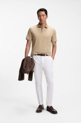Polo de algod&oacute;n mercerizado, Beige claro