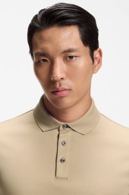 Polo de algod&oacute;n mercerizado, Beige claro