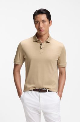 Polo de algod&oacute;n mercerizado, Beige claro