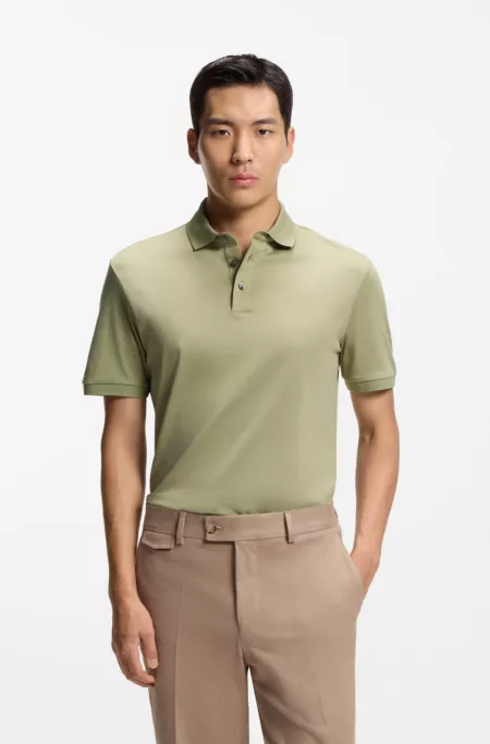 Regular-fit polo shirt in mercerized Italian cotton