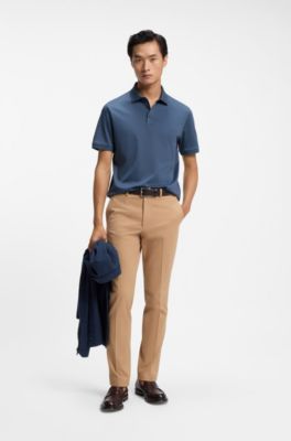 Polo de algod&oacute;n mercerizado, Azul