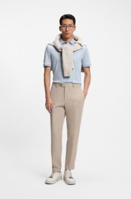 Polo regular fit de algod&oacute;n italiano mercerizado, Celeste