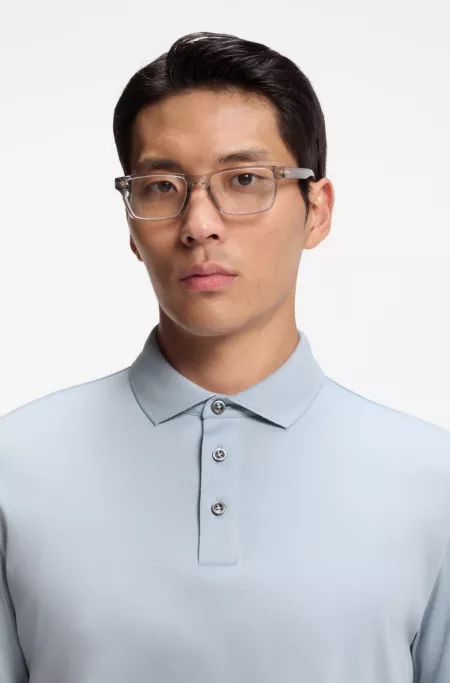 Regular-fit polo shirt in mercerized Italian cotton