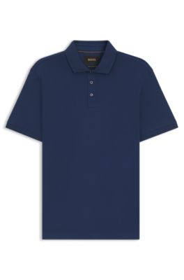 Polo Regular en coton italien merceris&eacute;, bleu clair