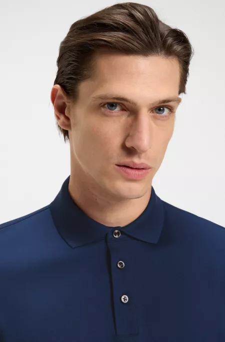 Regular-fit polo shirt in mercerized Italian cotton