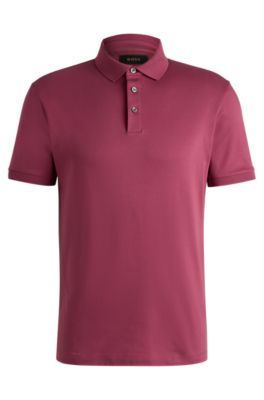 Regular-fit polo shirt in mercerized Italian cotton, Pink