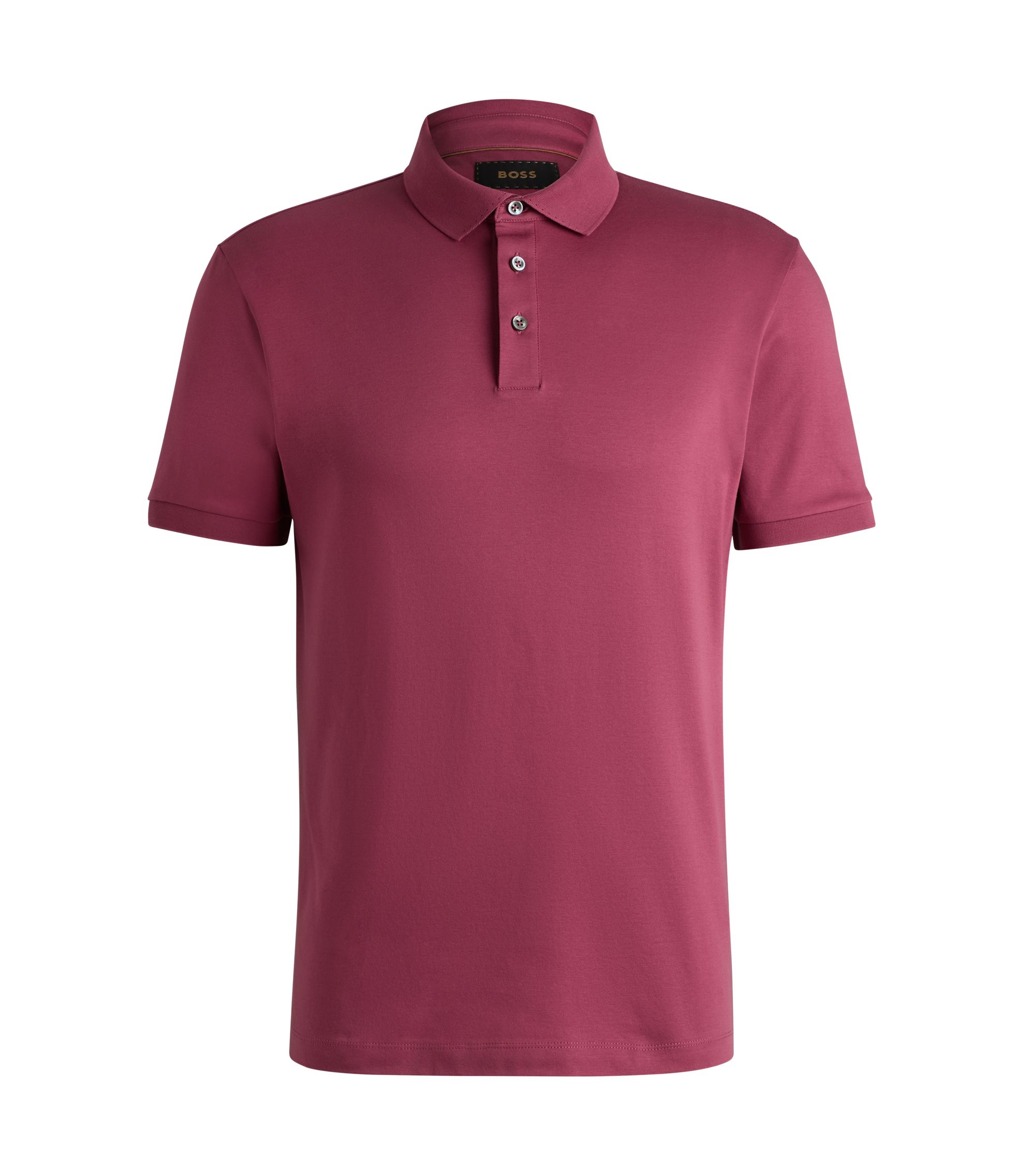 BOSS - Mercerised-cotton polo shirt in a regular fit - Pink
