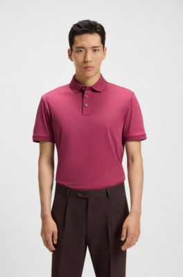 Regular-fit polo shirt in mercerized Italian cotton, Pink