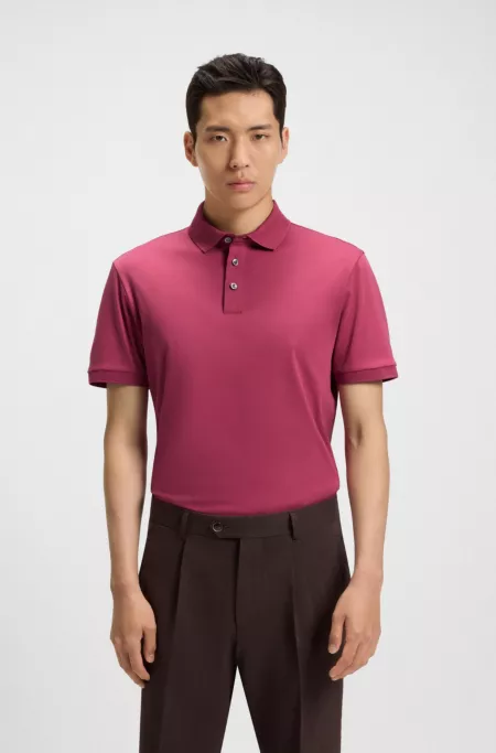 Regular-fit polo shirt in mercerized Italian cotton