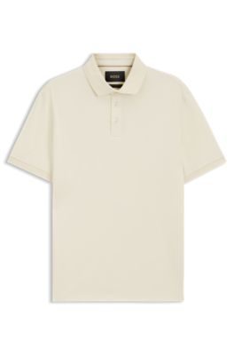 Polo regular fit de algod&oacute;n italiano mercerizado, Amarillo claro
