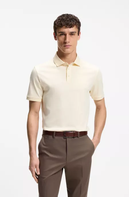 Regular-fit polo shirt in mercerized Italian cotton
