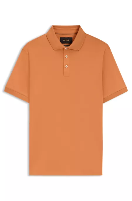 Regular-fit polo shirt in mercerized Italian cotton