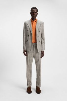 Polo regular fit de algod&oacute;n italiano mercerizado, Naranja