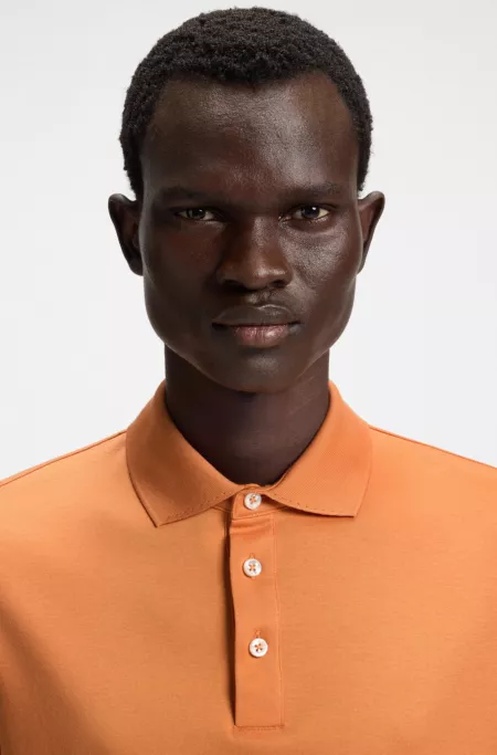 Regular-fit polo shirt in mercerized Italian cotton