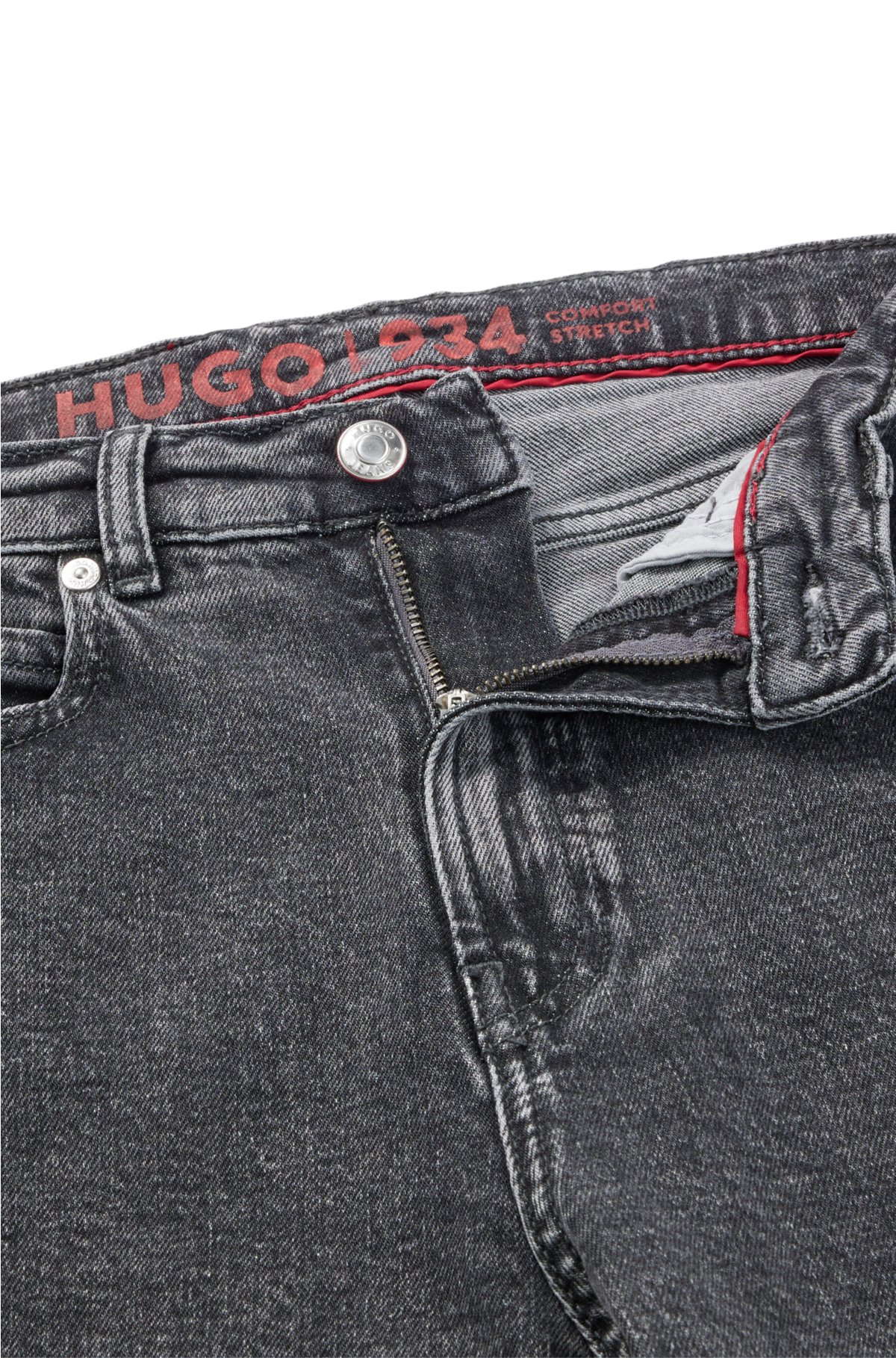 HUGO - Slim-fit mom jeans in black stretch denim