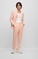 Modern-fit suit in patterned performance-stretch fabric, Light Red