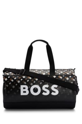 HUGO BOSS BOSS X MATTEO BERRETTINI FAUX-LEATHER HOLDALL WITH MONOGRAMS AND LOGO