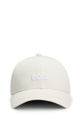 Gorra de sarga de algod&oacute;n con logo bordado, Blanco