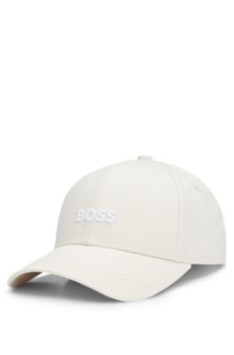 Gorra de sarga de algod&oacute;n con logo bordado, Blanco