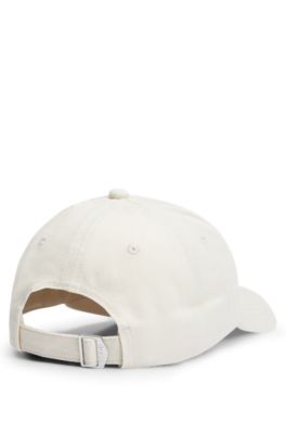 Gorra de sarga de algod&oacute;n con logo bordado, Blanco