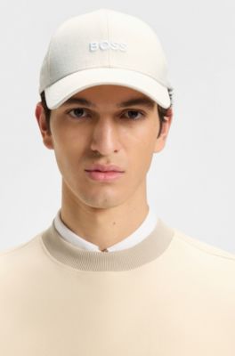 Cotton-twill cap with embroidered logo, White