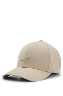 Cotton-twill cap with embroidered logo, Khaki
