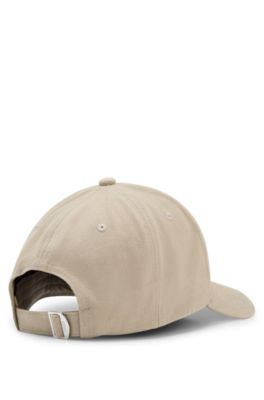 Cotton-twill cap with embroidered logo, Khaki
