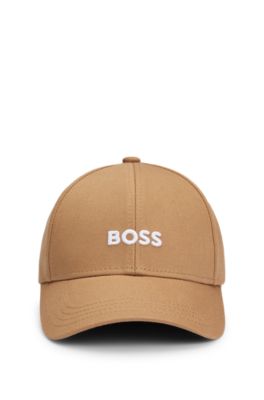 Gorra de sarga de algod&oacute;n con logo bordado, Beige