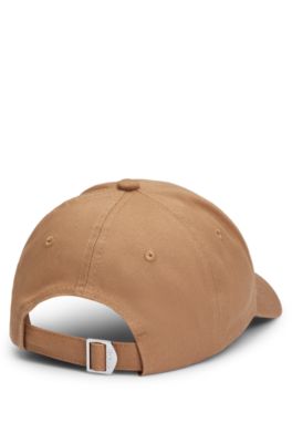 Gorra de sarga de algod&oacute;n con logo bordado, Beige