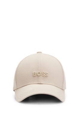 Gorra de sarga de algod&oacute;n con logo bordado, Beige claro