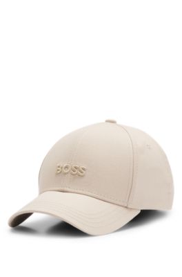 Gorra de sarga de algod&oacute;n con logo bordado, Beige claro