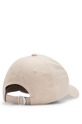Gorra de sarga de algod&oacute;n con logo bordado, Beige claro
