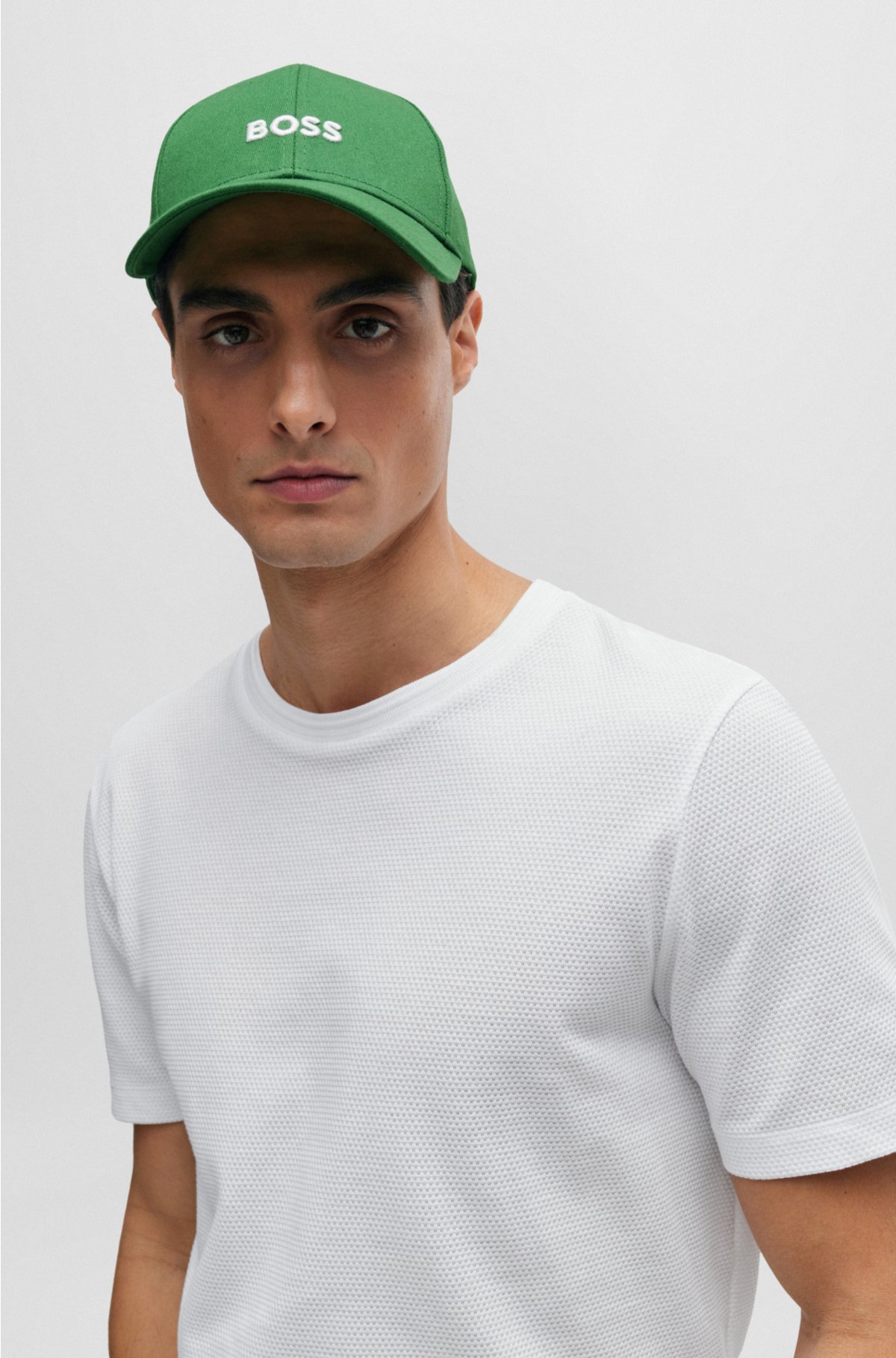 BOSS - Cotton-twill six-panel cap with embroidered logo