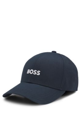 Hugo Boss Cotton-twill Six-panel Cap With Embroidered Logo In Dark Blue