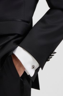 Round cufflinks with engraved logo, Silver