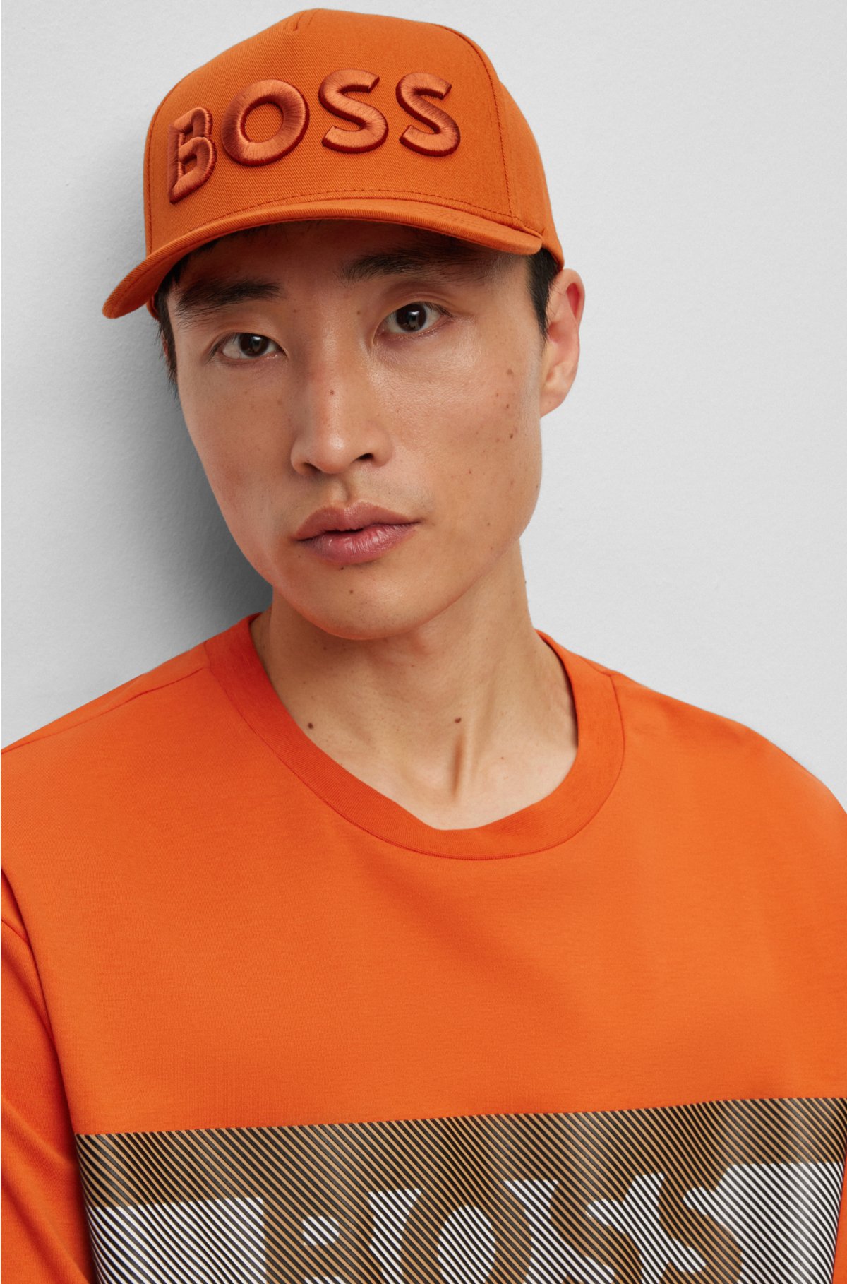 BOSS - Cotton-twill cap with and logo adjustable embroidered strap