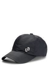 Water-repellent cap with monogram rivet, Black