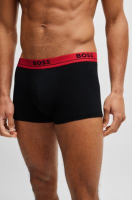 Paquete de tres calzoncillos de algod&oacute;n el&aacute;stico con logo en la cintura, Fantas&iacute;a