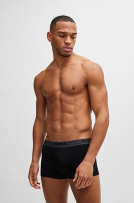 Paquete de tres calzoncillos de algod&oacute;n el&aacute;stico con logo en la cintura, Fantas&iacute;a