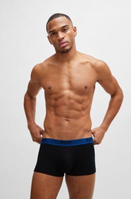 Paquete de tres calzoncillos de algod&oacute;n el&aacute;stico con logo en la cintura, Fantas&iacute;a