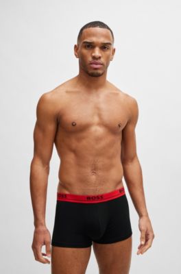 Paquete de tres calzoncillos de algod&oacute;n el&aacute;stico con logo en la cintura, Fantas&iacute;a