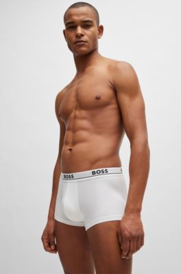 Paquete de tres calzoncillos de algod&oacute;n el&aacute;stico con logo en la cintura, Assorted-Pre-Pack