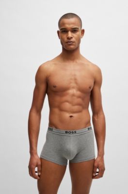 Paquete de tres calzoncillos de algod&oacute;n el&aacute;stico con logo en la cintura, Assorted-Pre-Pack