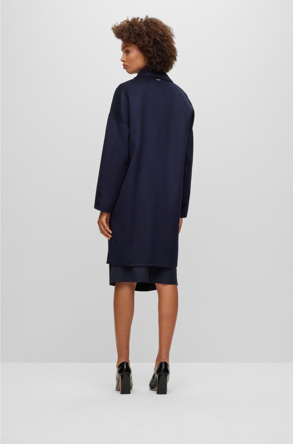BOSS - Melange relaxed-fit coat blended with wool | Strickmützen