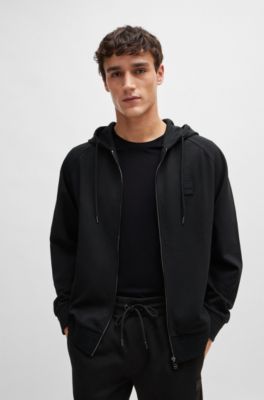 BOSS - Zip-up hoodie with logo badge 