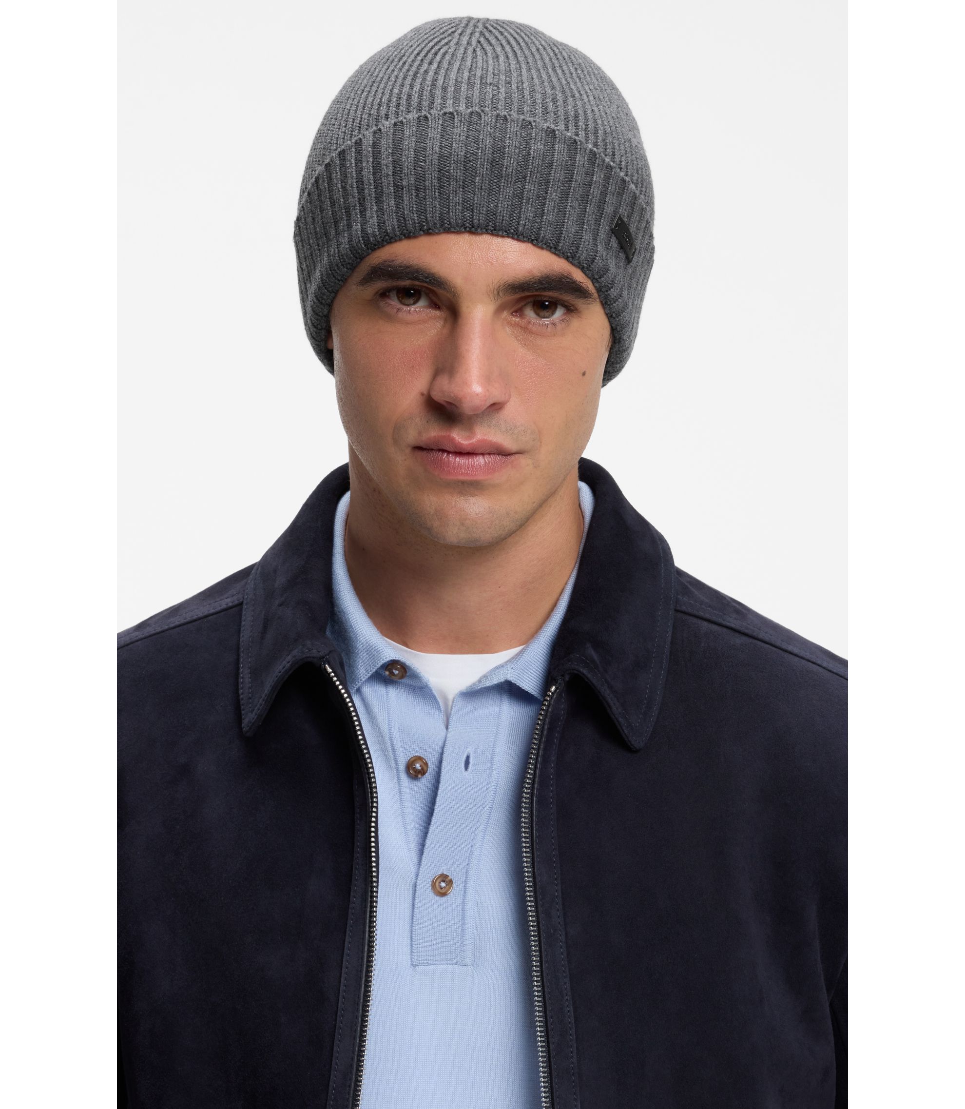 DAY Birger et Mikkelsen Grey Melange Ribbed Beanie - Cozy Bertram Hearth Marl Ribbed Cashmere Beanie Grey • Oats & Rice main image 3