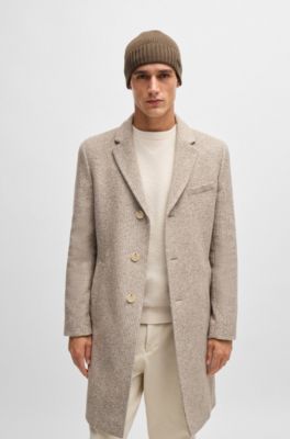 Bonnet en laine vierge avec plaque logot&eacute;e, Chaux