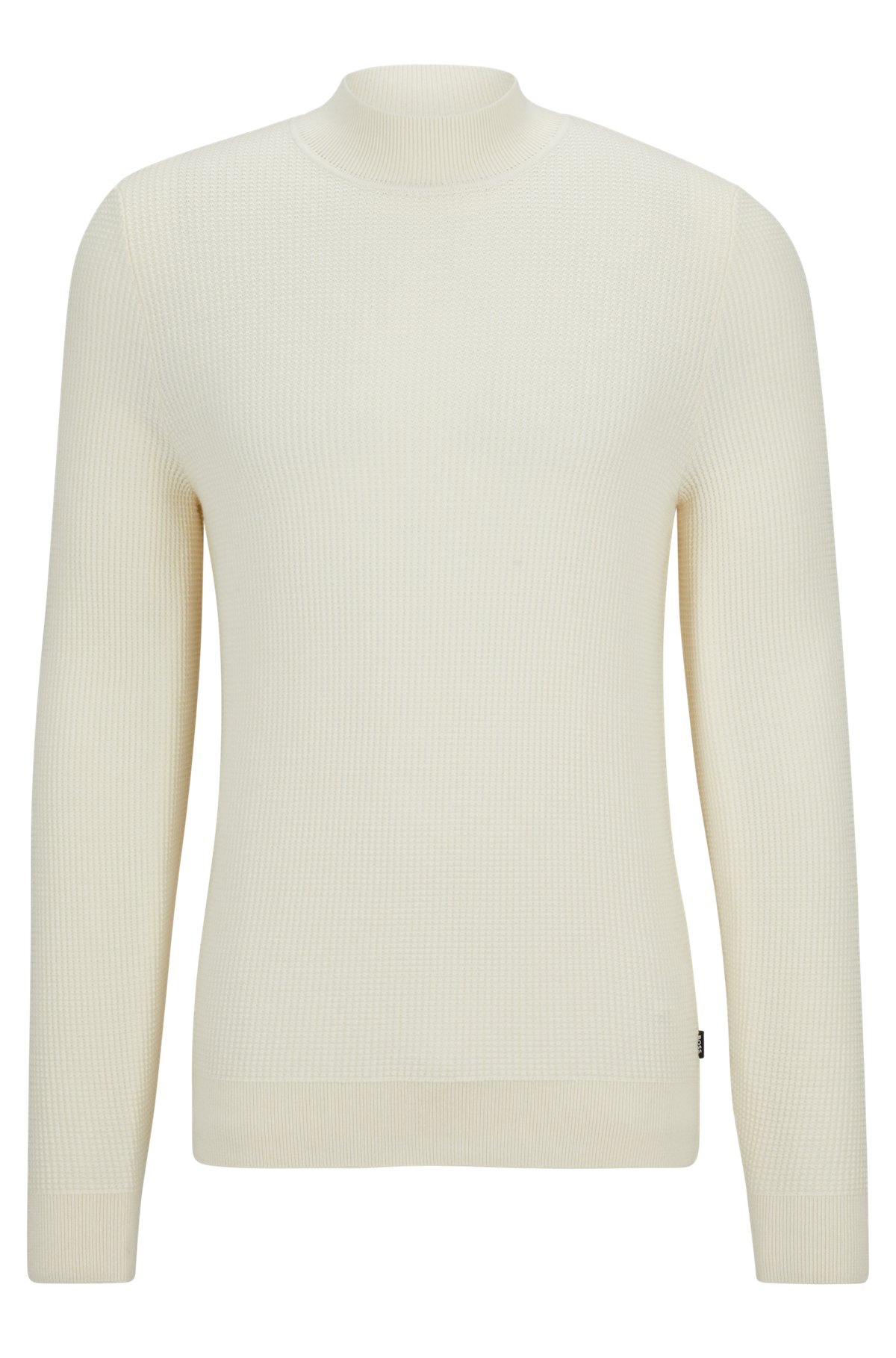 BOSS - Mock-neck sweater in virgin wool and cotton