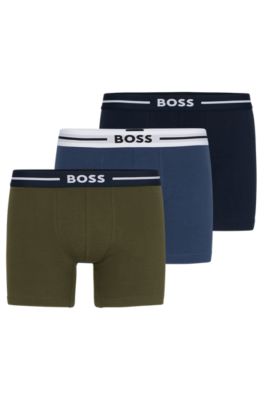 Shop Hugo Boss Three-pack Of Stretch-cotton Boxer Briefs In Patterned